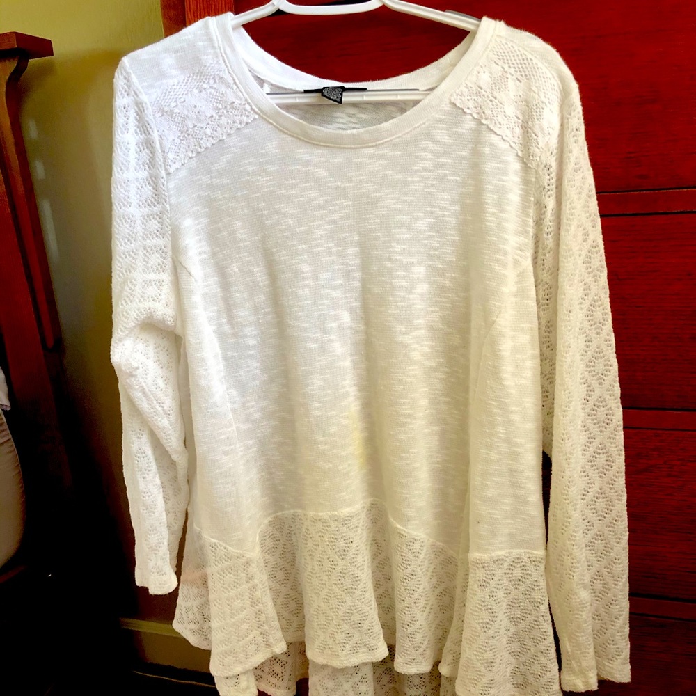 Lacy white top from Macy’s